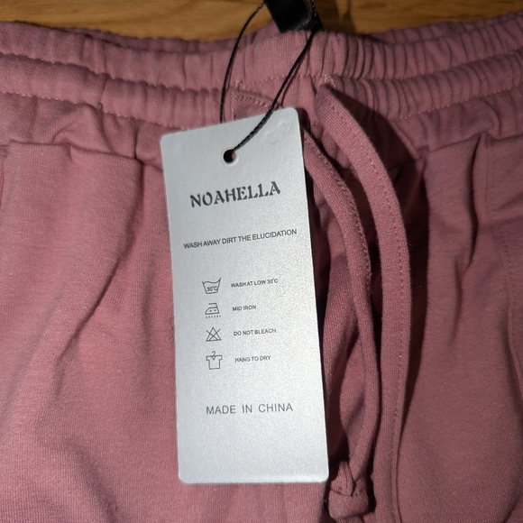 LARGE Muted Pink Drawstring Sweatpants Elastic Waist Pockets - Picture 8 of 8